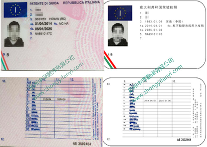 意大利驾照意大利语原件及意大利驾照中文翻译件模板.jpg