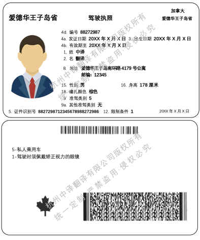加拿大爱德华王子岛驾照翻译模板.png