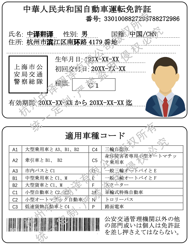 中國(guó)駕照翻譯成日語(yǔ)模板.png