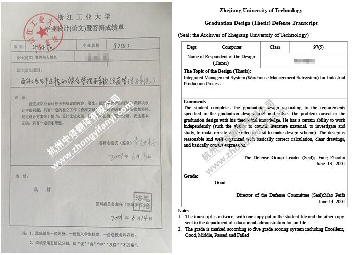 中译杭州翻译公司证件翻译部大学论文答辩成绩单翻译件模板.jpg