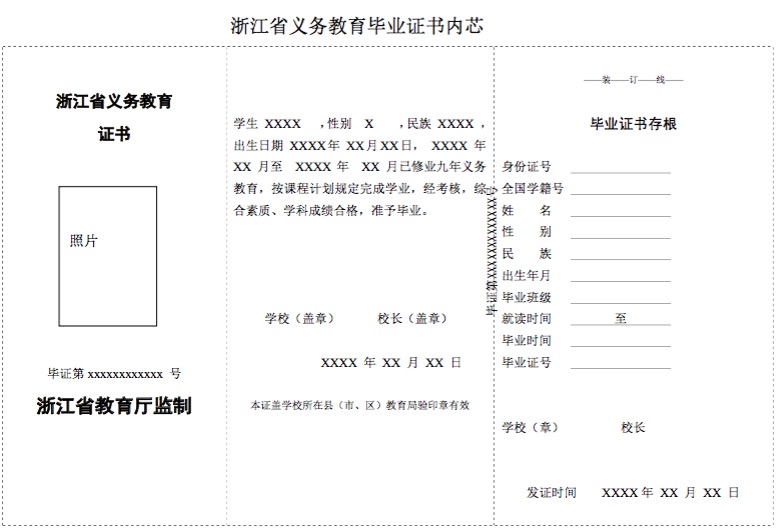 浙江省九年义务教育毕业证书翻译模板及注意事项.jpg