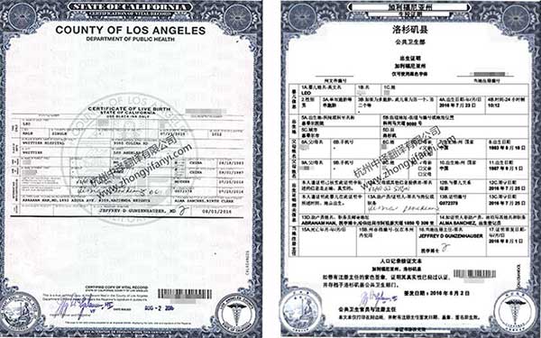 杭州中译翻译有限公司专业医学出生证明翻译件模板.jpg.jpg