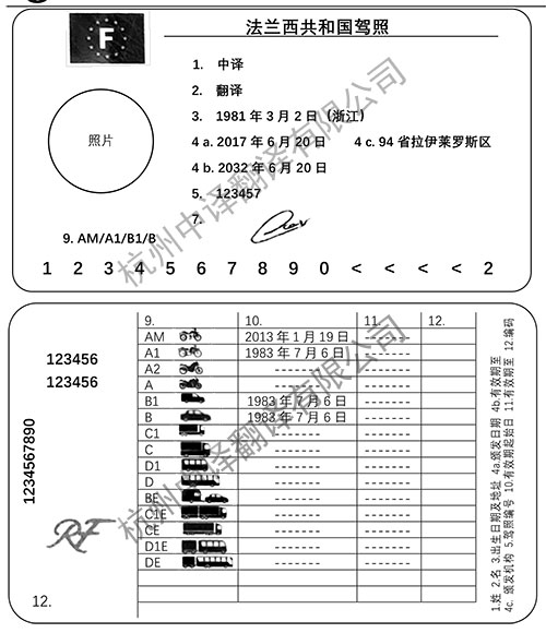 法国驾照翻译模板,法国驾驶证翻译模板,法语驾照翻译模板,法语驾驶证翻译模板.jpg