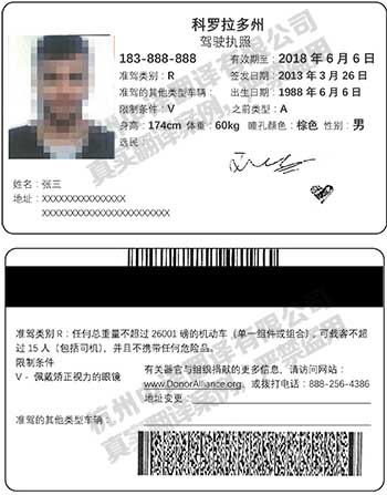 美国科罗拉多州驾照翻译模板.jpg