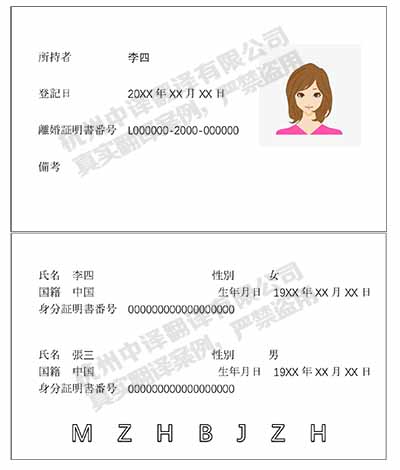 杭州中译证件翻译-离婚证中日翻译模板.jpg