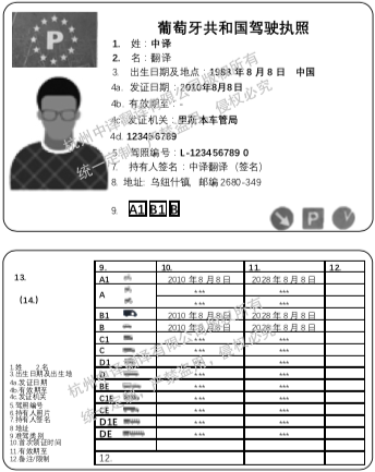 葡萄牙驾照翻译,杭州驾照翻译公司.png