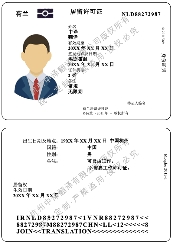 荷兰居留许可证翻译成中文.png